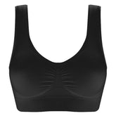 Women Seamless Bras Camisole Underwear Crop Top XXL 3XL Black Pure Color Sports Gym Running Fitness Yoga